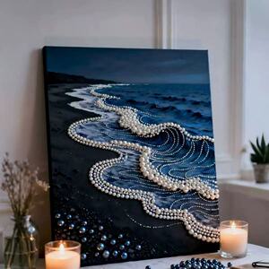 珍珠画diy材料包风景海浪2026新款手工解闷打发时间客厅卧室挂画