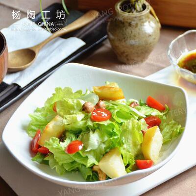 陶瓷四方日式甜品碗小吃碟
