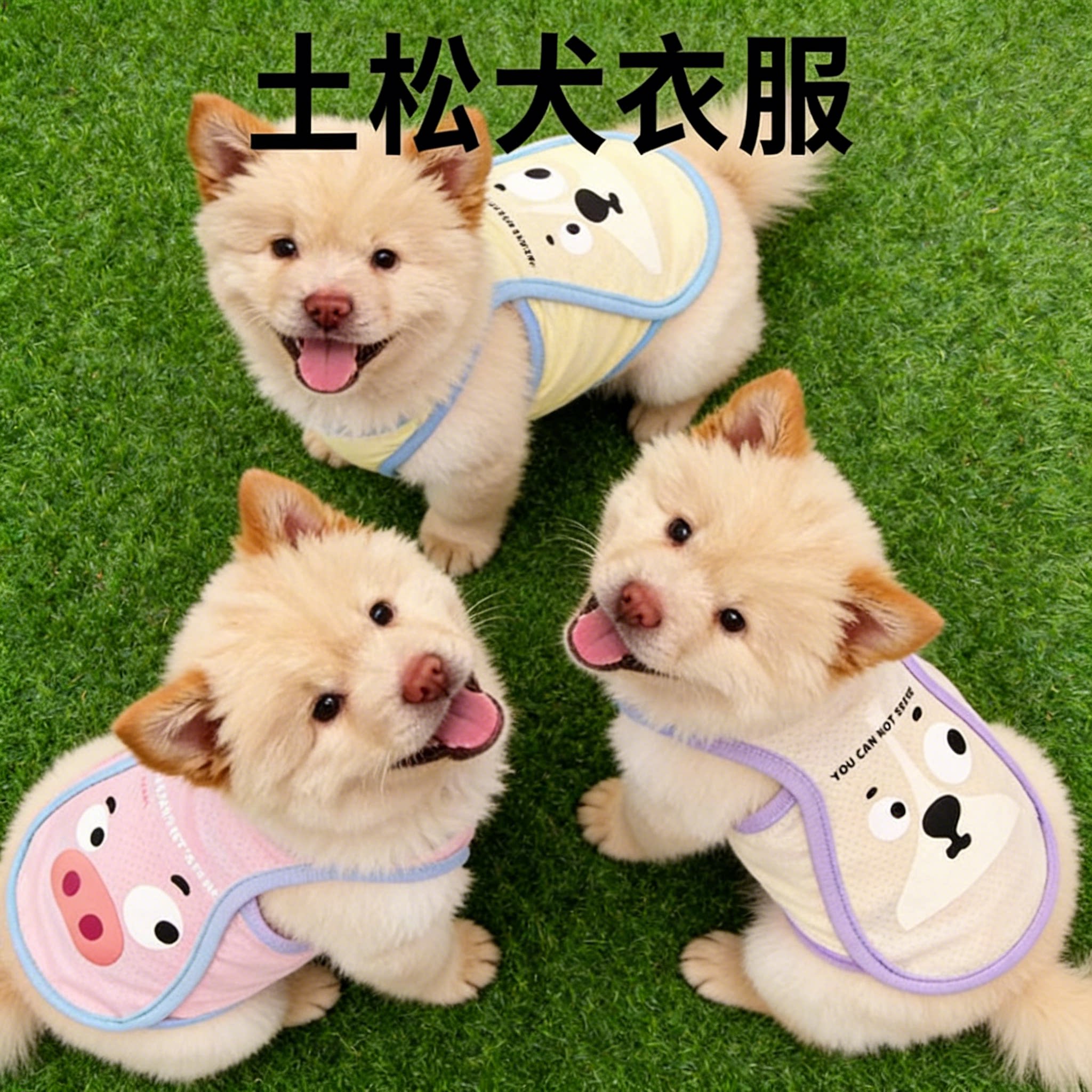 土松犬专用春夏凉凉衣透气防尘可爱背心外出薄款可爱卡通狗狗服饰