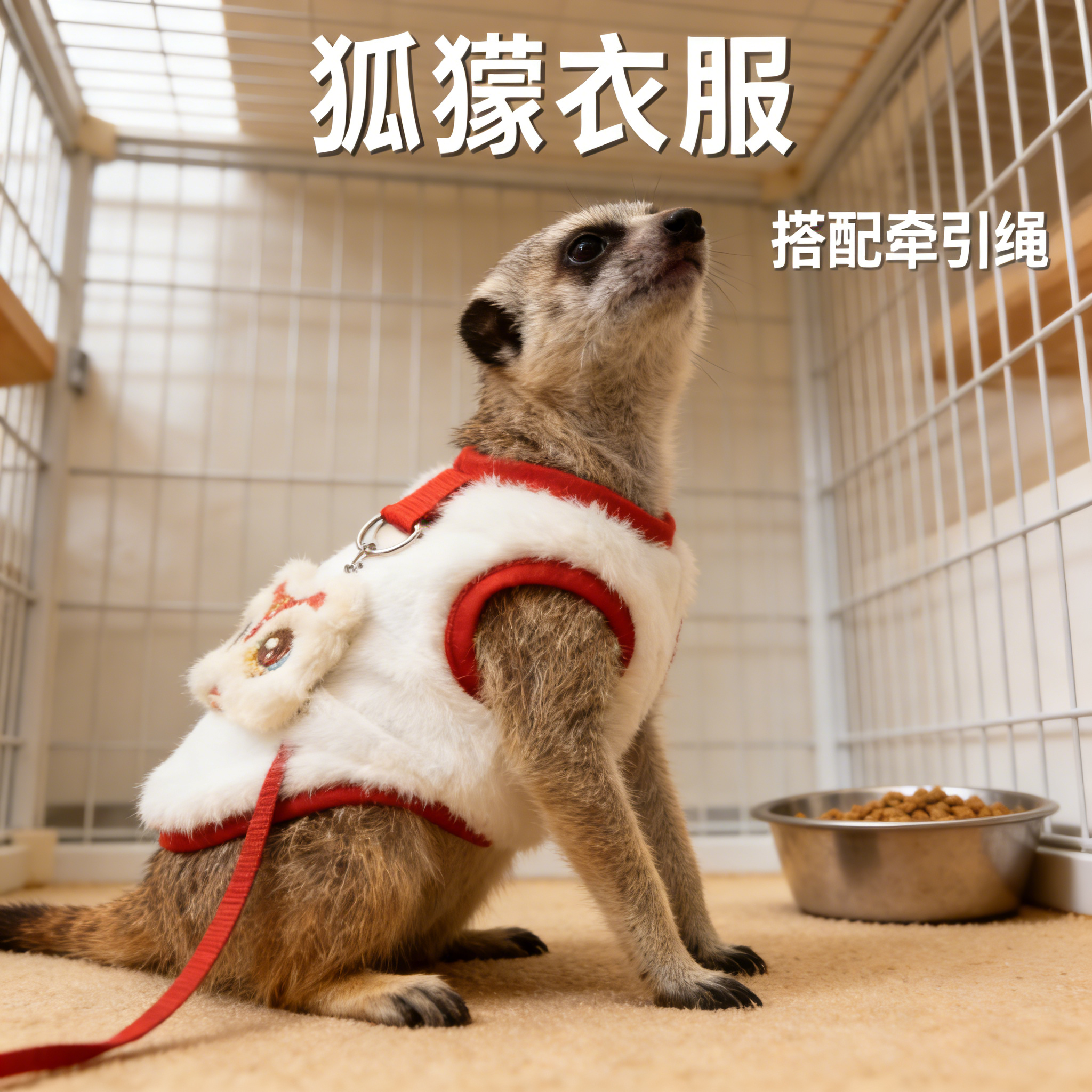 狐獴专用红色喜庆新年衣服春节拜年保暖牵引绳可爱过年宠物用品,宠物/宠物食品及用品,狗宠物服装/雨衣,淘宝优惠券,粉丝福利购,淘宝优惠卷