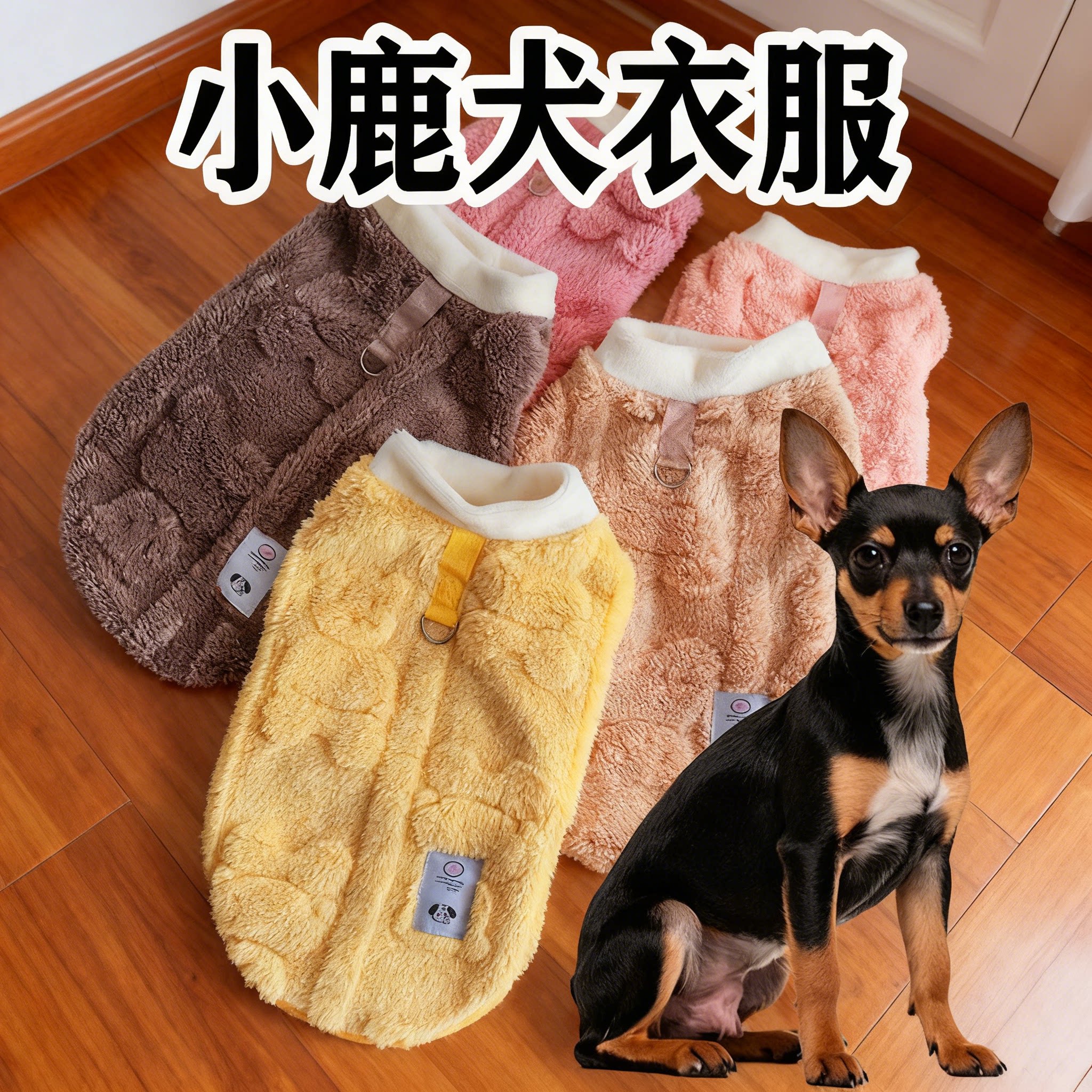 小鹿犬衣服小型犬秋冬天中小型犬狗狗衣服可牵引加厚保暖小幼犬服