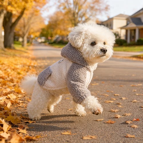 秋冬加绒保暖小型犬牵引卫衣