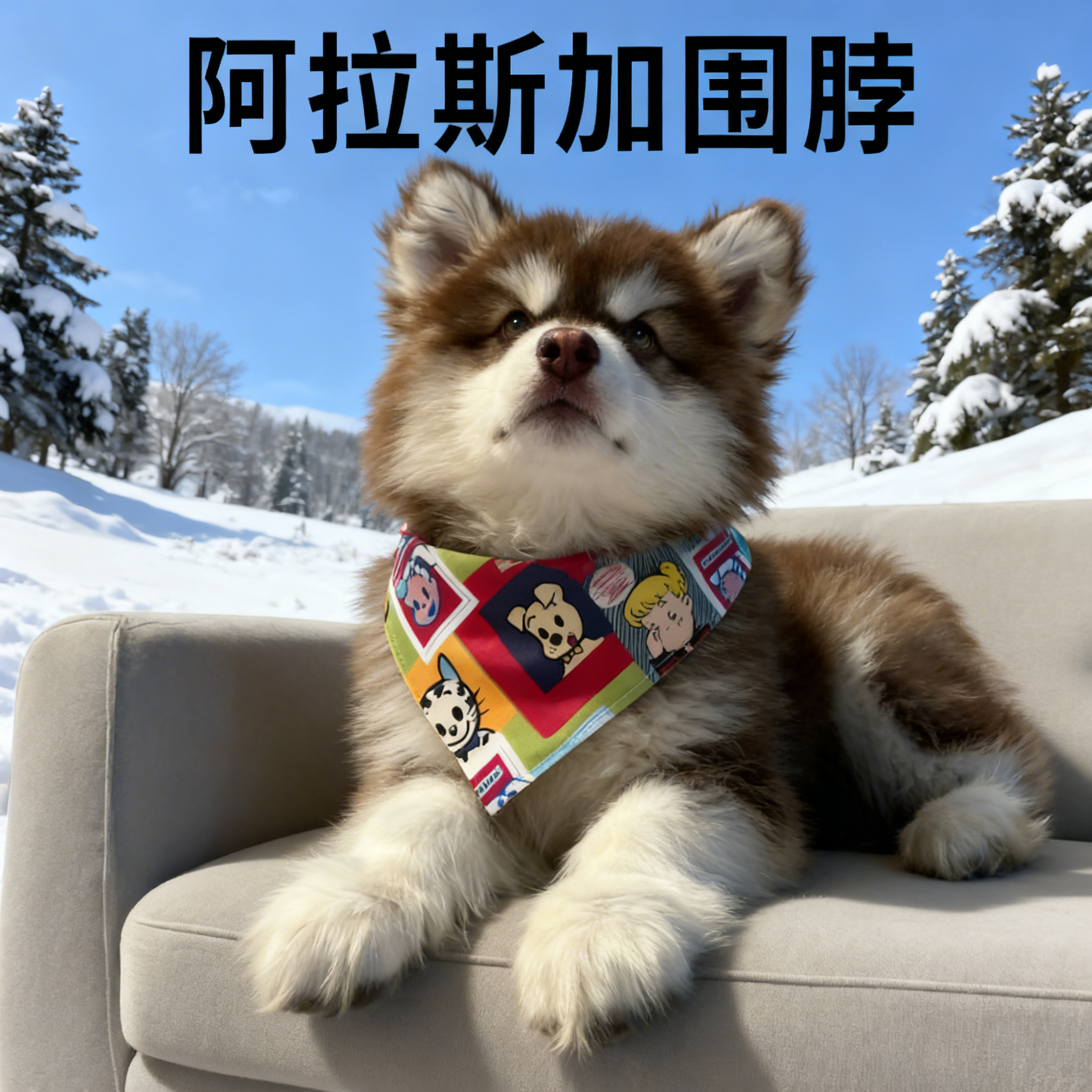 阿拉斯加专用可爱围脖大型犬中型犬幼犬口水巾围脖饰品宠物用品