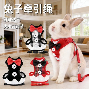 兔子专用西装胸背牵引绳防挣脱可调节外出侏儒垂耳宠物衣服用品