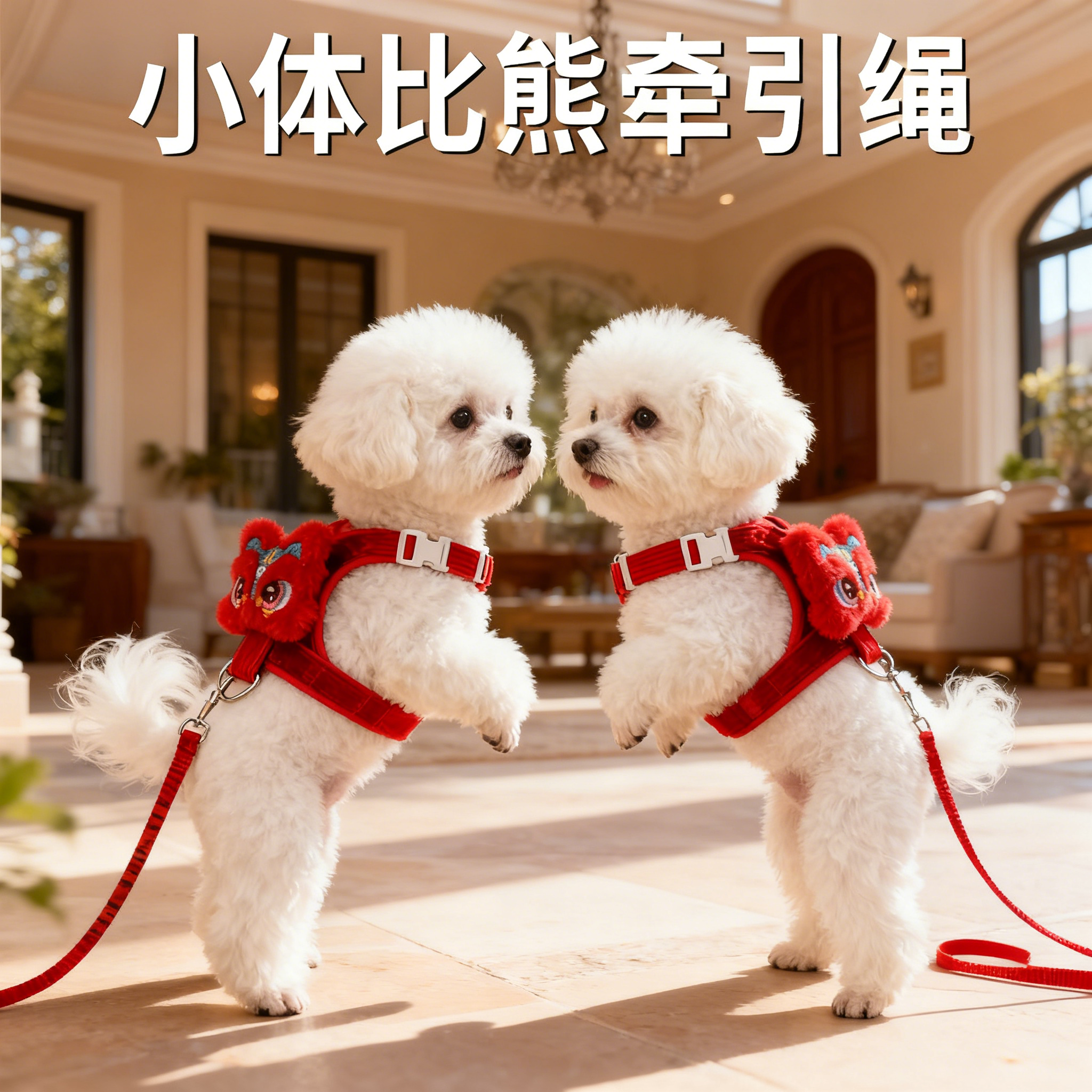 比熊新年专用防挣脱工字型牵引绳幼犬背心式遛狗绳可调节外出用品,宠物/宠物食品及用品,猫牵引绳,淘宝优惠券,粉丝福利购,淘宝优惠卷