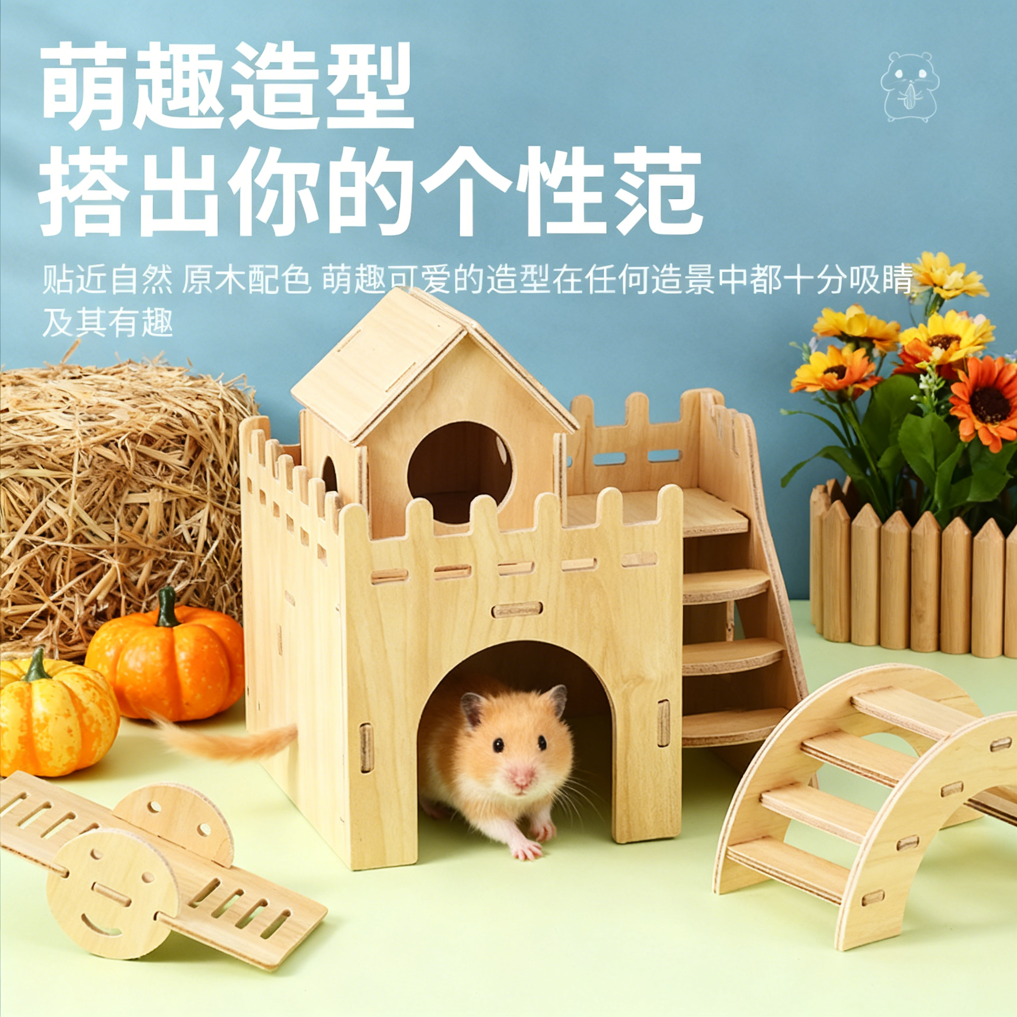 实木金丝熊双层躲避屋玩具