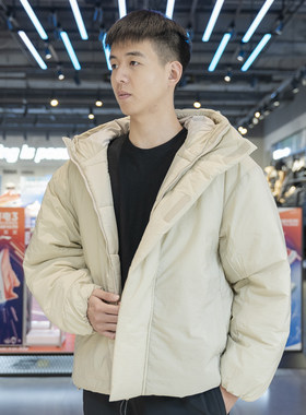 李宁拉链男子短款锦纶宽松棉服