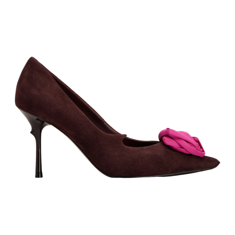 RogerVivier/罗杰维维亚女士高跟鞋棘形跟麂皮露趾漆面新款