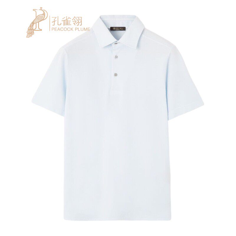 LoroPiana/诺悠翩雅男士T恤秋冬衬衫领Polo棉质匹克面料休闲新款