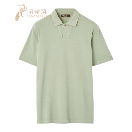 LoroPiana/诺悠翩雅男士T恤短袖轻盈棉质优雅领口设计新款