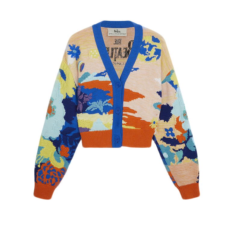 Stella McCartney/斯特拉女士多色V领迷幻印花短款开衫衬衫