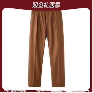 羊毛和羊绒混纺法兰绒高腰长裤 诺悠翩雅男裤 Piana Loro