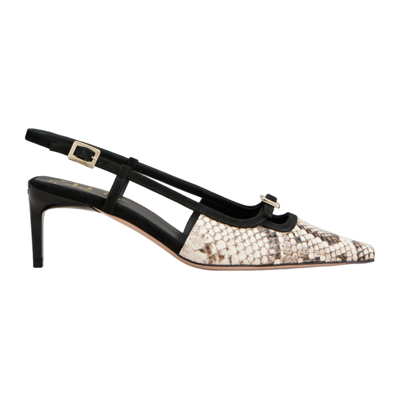RogerVivier/罗杰维维亚女士高跟鞋鳄鱼纹迷你金属搭扣猫跟新款