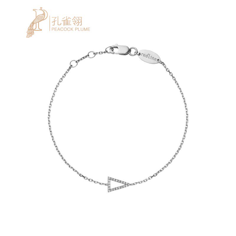 RedLine红绳Peak全链镶钻三角手链18K金扣潮流新款单品