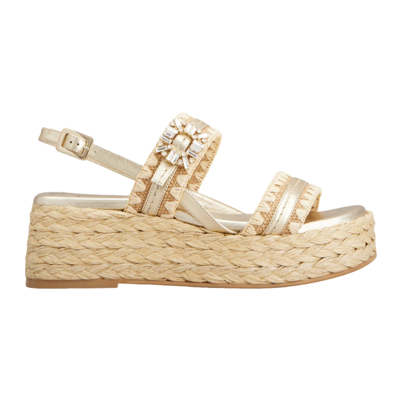 RogerVivier/罗杰维维亚女士凉鞋藤编小牛皮水晶扣可调后跟新款