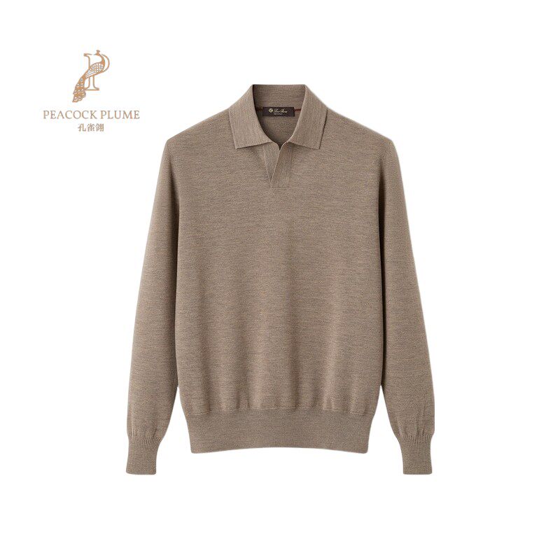 LoroPiana/诺悠翩雅男士针织衫Wish®羊毛无扣polo领罗纹袖口新款