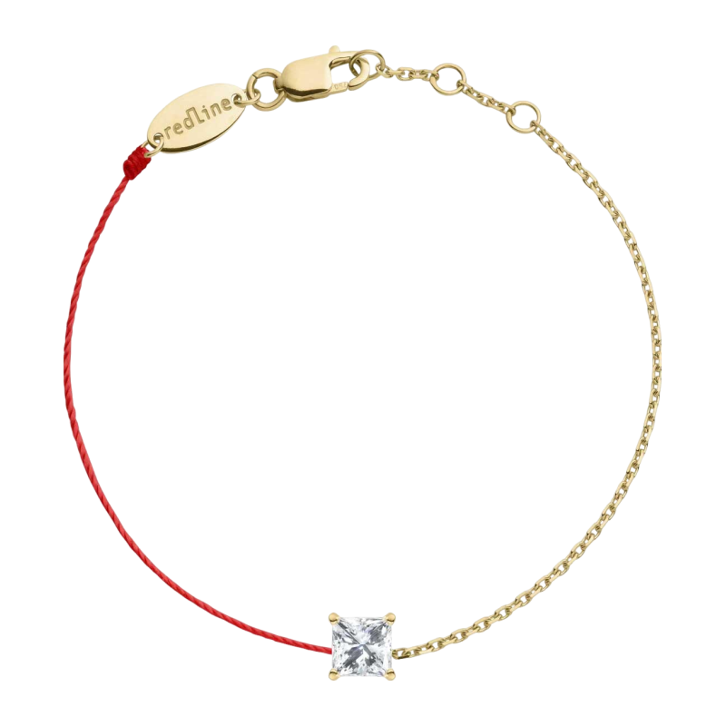 RedLine/红绳女士手链黄金爪镶公主钻彩线金链结合勇敢自信新款
