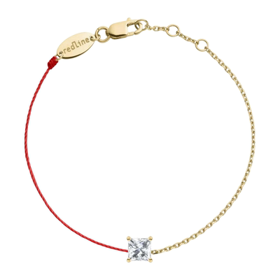 RedLine/红绳女士手链黄金爪镶公主钻彩线金链结合勇敢自信新款