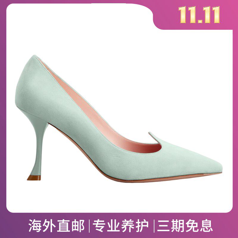 RogerVivier/罗杰维维亚女士高跟鞋麂皮心形手工制作独特设计新款