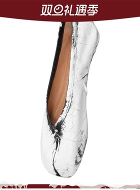 Margiela马吉拉女鞋 Tabi 纳帕皮经典白色平底休闲芭蕾舞鞋