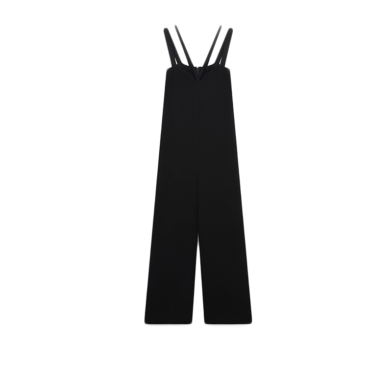 Stella McCartney/斯特拉女士黑色细肩带紧密针织吊带连体裤