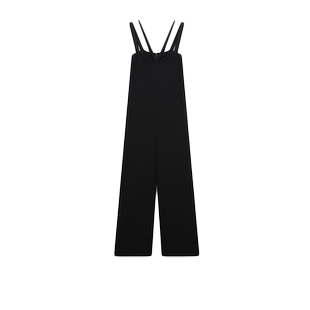 Stella McCartney/斯特拉女士黑色细肩带紧密针织吊带连体裤