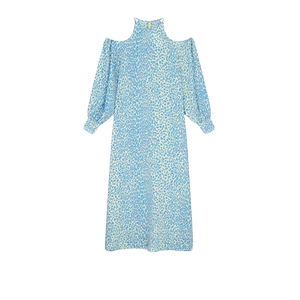 Stella McCartney/斯特拉女士多色宽松版型超长款露肩腰带连衣裙
