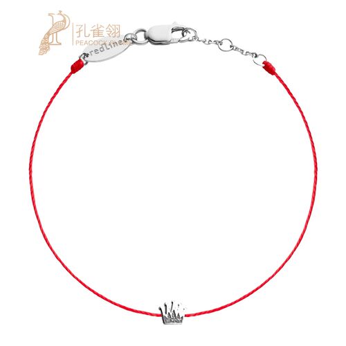 情人节Redline/红绳女士Roy String白金皇冠镶嵌钻石手链