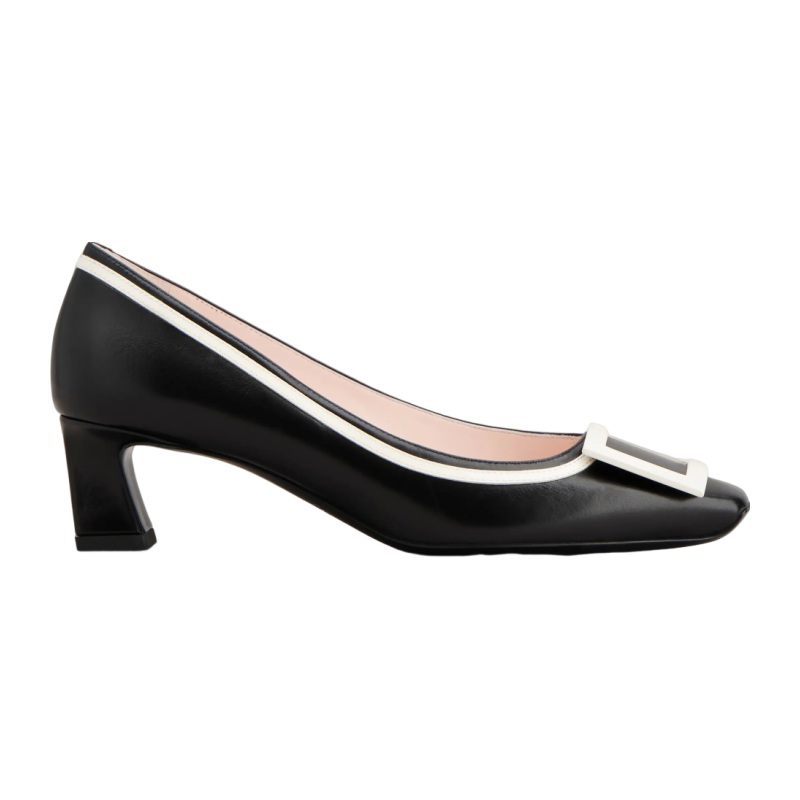 RogerVivier/罗杰维维亚女士高跟鞋小牛皮漆面搭扣覆盖式鞋跟新款