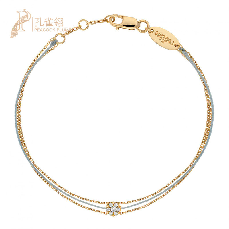redline红绳女士饰品 Si Pimpant 0.05克拉圆形钻石绳制手链
