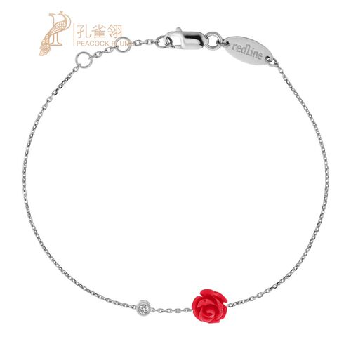 Redline/红绳女士Mayssa Bb Pure 0.05克拉圆形钻石白金链制手链
