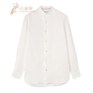 衬衫 Loro 休闲白色亚麻圆领长袖 夏季 Piana 诺悠翩雅男装