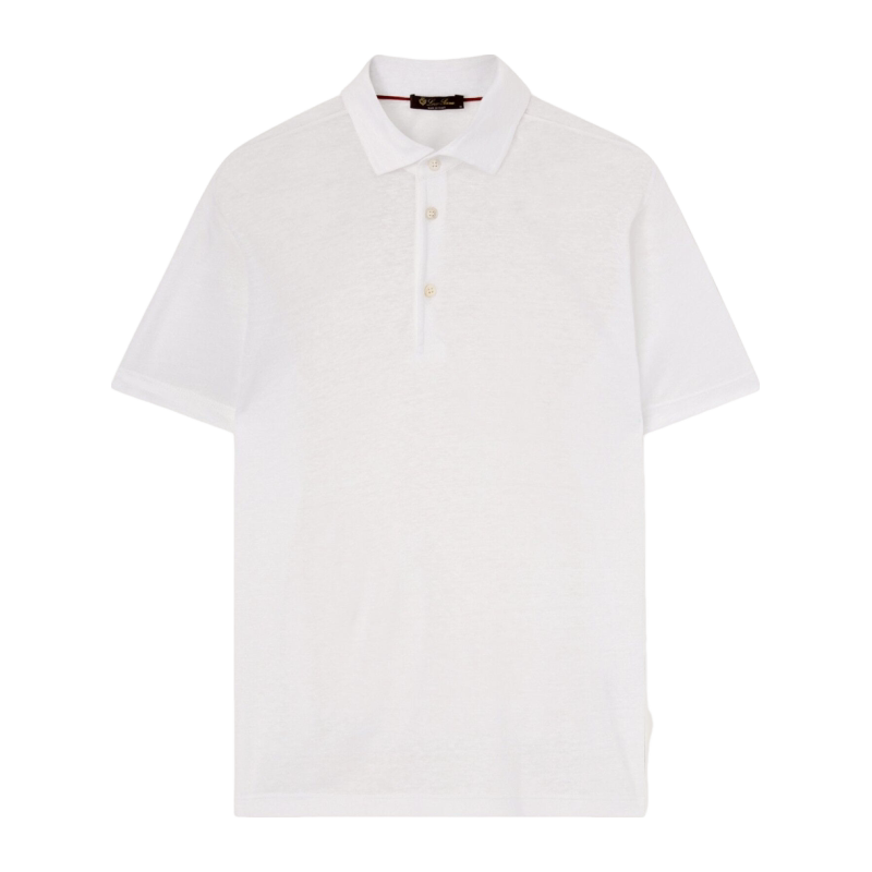 Loro Piana/诺悠翩雅男装亚麻针织修身经典米色polo衫上衣