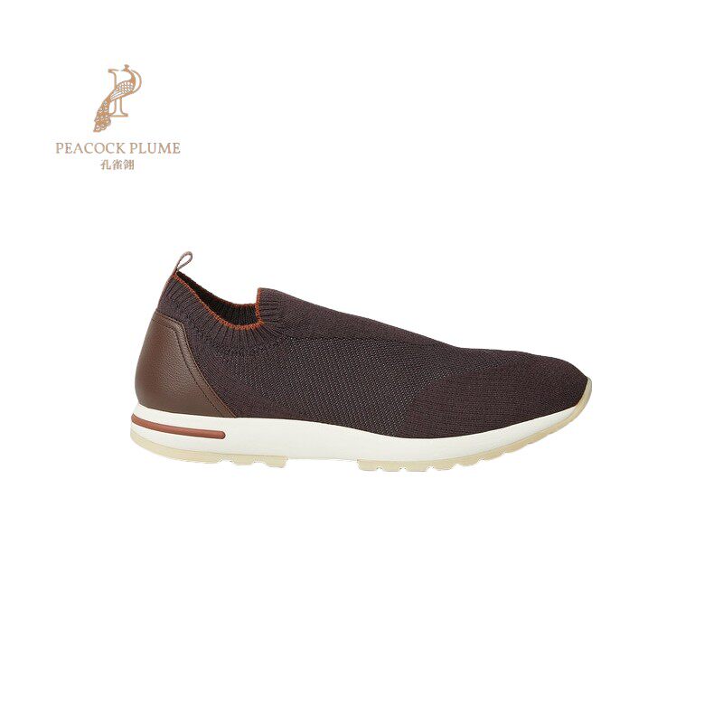 LoroPiana/诺悠翩雅男士羊毛针织配小牛皮细节运动鞋轻便舒适新款