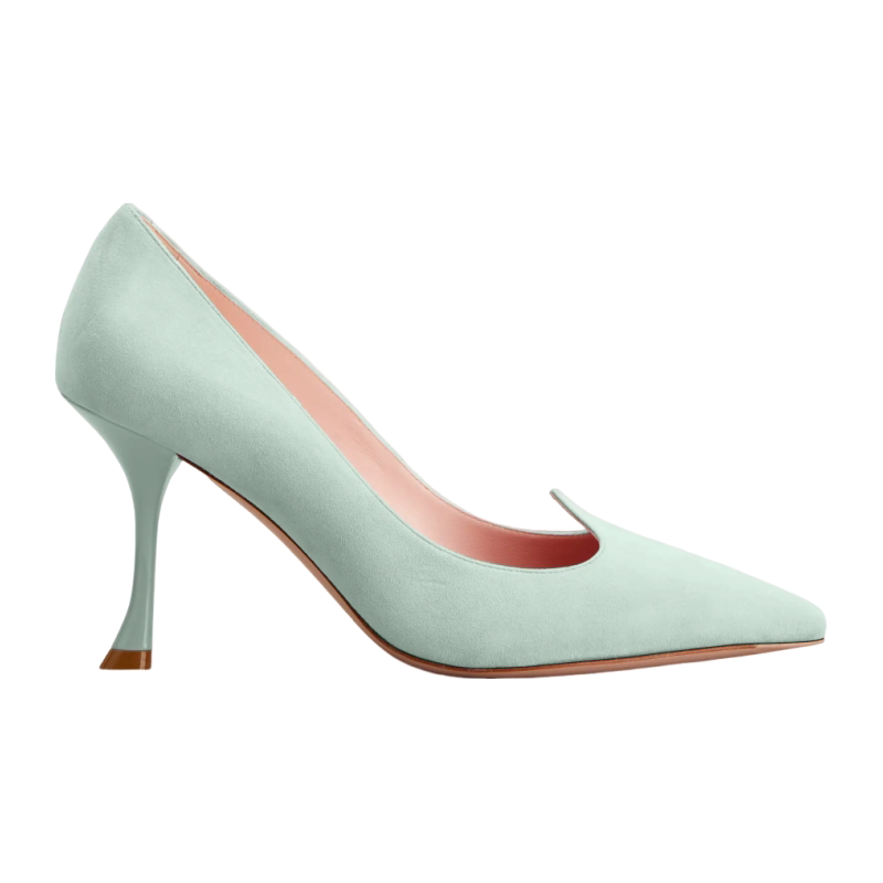 RogerVivier/罗杰维维亚女士高跟鞋麂皮心形手工制作独特设计新款
