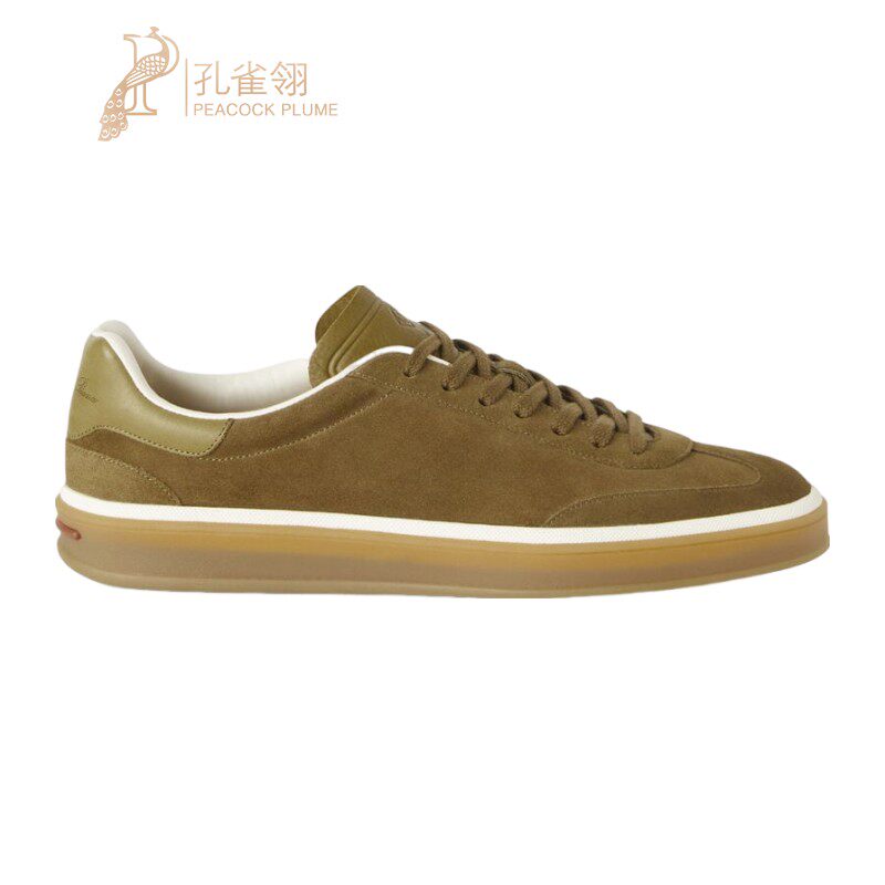 LoroPiana/诺悠翩雅男士运动休闲鞋焦糖色麂皮低帮Kummel衬垫新款