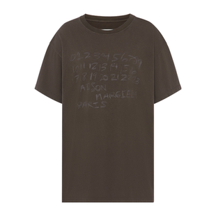 MaisonMargiela/马吉拉女士T恤手写数字Logo短袖圆领四针缝线新款