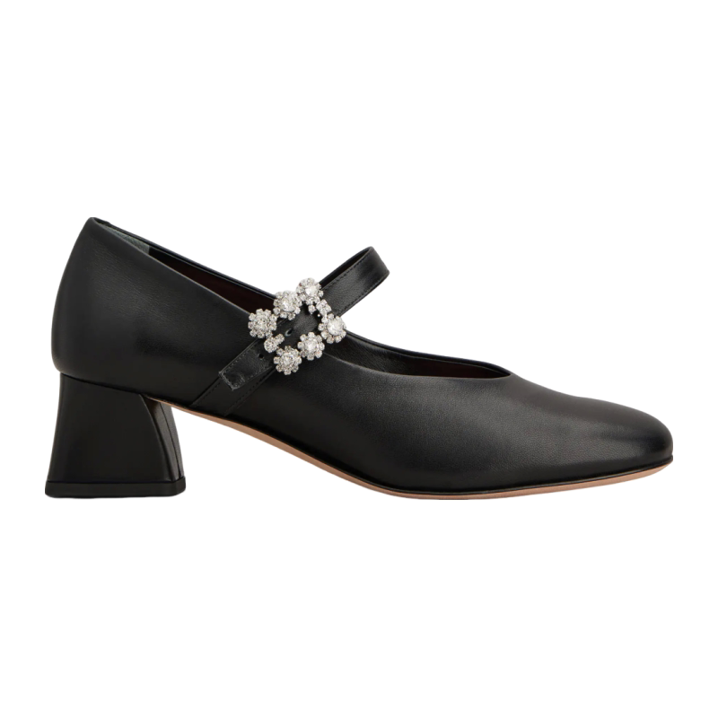 RogerVivier/罗杰维维亚女士高跟鞋羊羔皮水晶饰扣4.5厘米跟新款