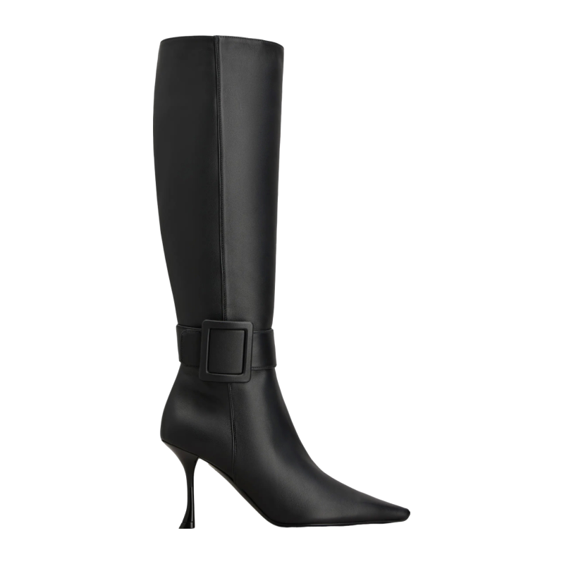 RogerVivier/罗杰维维亚女士靴子裸靴包边小牛皮细高跟新款