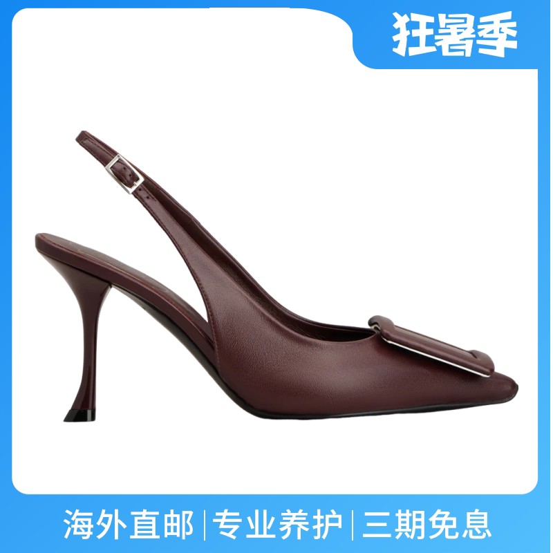 RogerVivier/罗杰维维亚女士高跟鞋小牛皮包边搭扣8.5cm细跟新款