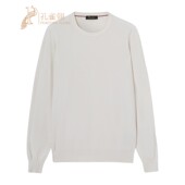 Piana 诺悠翩雅男装 棉丝混纺圆领长袖 Loro 白色毛衣针织衫