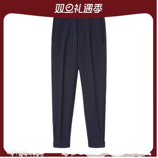 技术弹力羊毛面料海军蓝色休闲长裤 诺悠翩雅男裤 Piana Loro