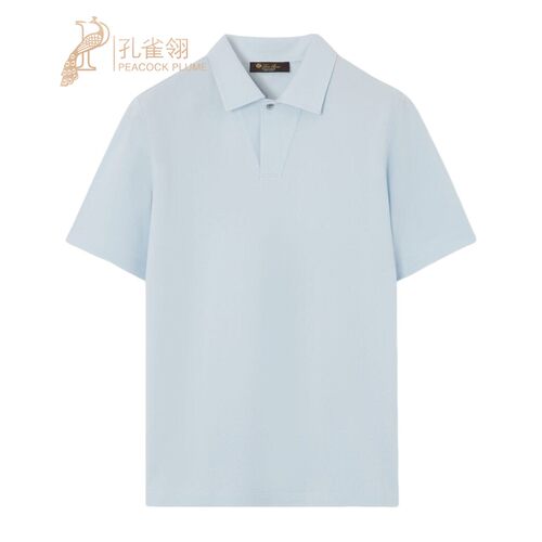 LoroPiana/诺悠翩雅男士T恤短袖棉质匹克轻盈领口设计优雅新款