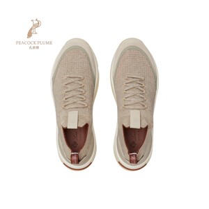 LoroPiana/诺悠翩雅男士运动休闲鞋纯羊绒华夫格缝线皮革新款