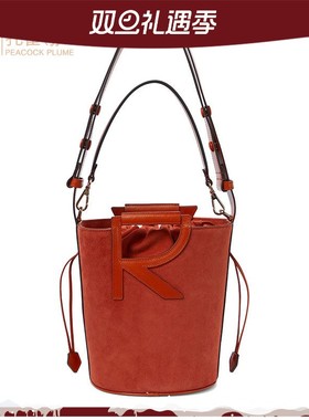 Roger Vivier/罗杰·维维亚女士红色抽绳封口休闲水桶手提单肩包