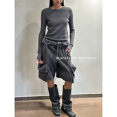 26早春卷边华夫格工装 tina 短裤 blacklabel 中裤 休闲裤 open