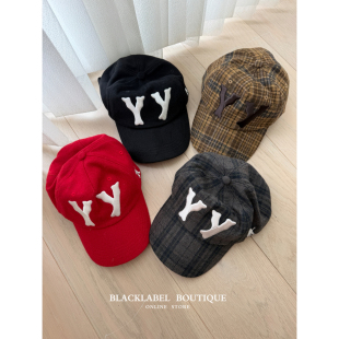 于anna同款 blacklabel YY刺绣字母羊毛鸭舌帽 棒球帽 26秋