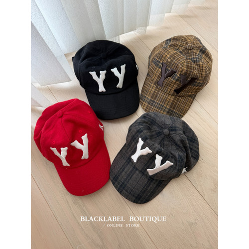 blacklabel 26早秋新款 YY刺绣字母羊毛鸭舌帽 棒球帽