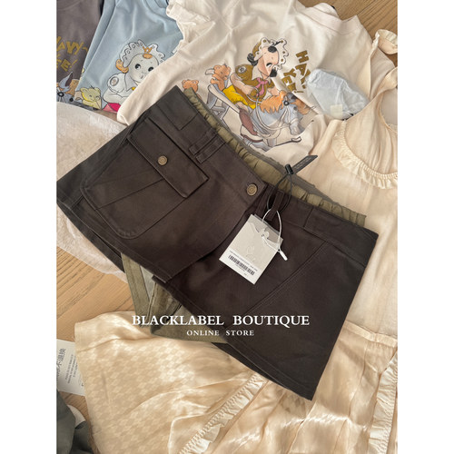 TINA OPEN YY26早春新款miu风两件套叠穿短裤半身裙裤 女