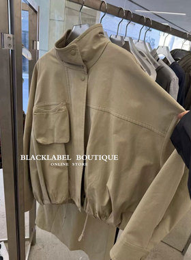 强推~blacklabel 26早春新款立领短外套女廓形垂感工装风衣夹克